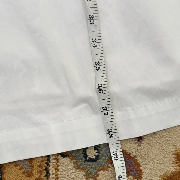 WEWOREWHAT Drop Waist Maxi Skirt White Cotton Poplin Smocked Back Size Small NWT - Picture 14 of 14